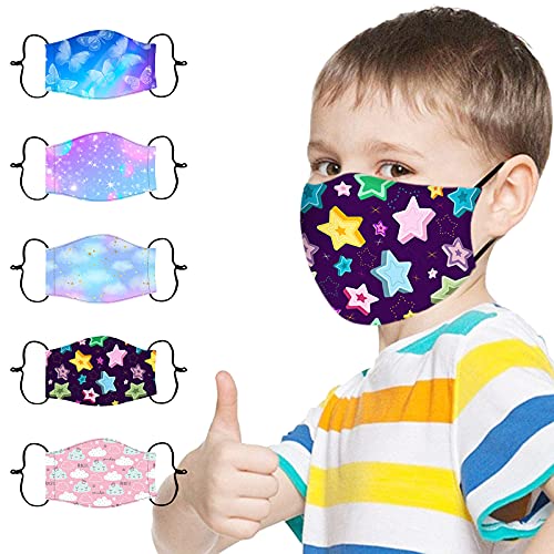 5 Piezas Niños Infantil,Infantiles Colores Desechable 3 Capa Surtidos,Dibujos Animados para Vacaciones de Navidad, Patrón Escuela,Navidad Fiesta