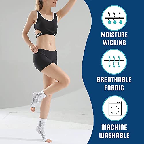 5 piezas Vita-Wear Calcetines magnéticos de soporte para pies con infusión de cobre, fascitis plantar para tobillo, calcetines antifatiga de compresión para mangas de pie (negro, S/M)