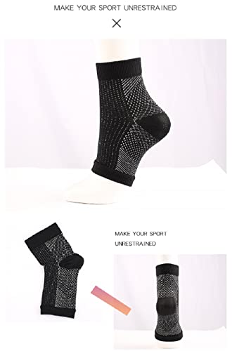 5 piezas Vita-Wear Calcetines magnéticos de soporte para pies con infusión de cobre, fascitis plantar para tobillo, calcetines antifatiga de compresión para mangas de pie (negro, S/M)