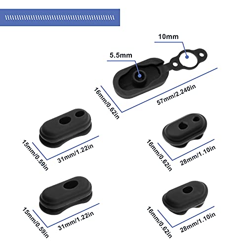 5 unidades de silicona para carga y puerto, protección negra, impermeables, antipolvo, conector de carga y puerto protector compatible con 1 S M365/Pro Scooter eléctrico