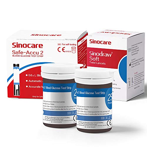 50 tiras reactivas para medidor de glucosa en sangre Safe Accu2
