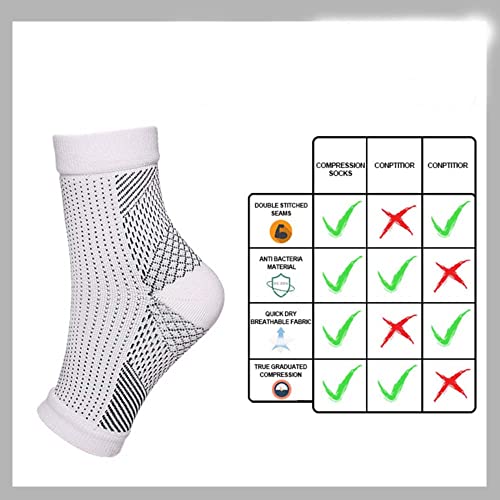 通用 5PCS Calcetines de compresión para el Tobillo: una Manga para el pie sin Dedos, Mangas para el pie de compresión con Soporte para el Arco y el Tobillo, Calcetines para Fascitis