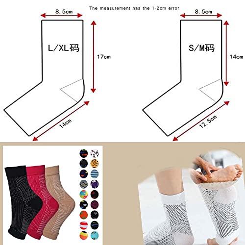 通用 5PCS Calcetines de compresión para el Tobillo: una Manga para el pie sin Dedos, Mangas para el pie de compresión con Soporte para el Arco y el Tobillo, Calcetines para Fascitis