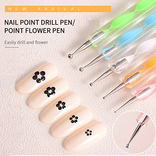 5Psc Pintura Pening Detailing Pen, Pluma de Uñas,Kit de Manicura decorar uñas decoración,Nail Art Design Pintura Pening Kit profesional
