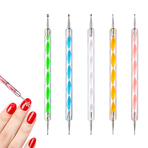 5Psc Pintura Pening Detailing Pen, Pluma de Uñas,Kit de Manicura decorar uñas decoración,Nail Art Design Pintura Pening Kit profesional