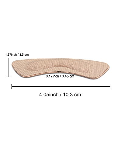 6 Pares Almohadilla de Talón Agarre de Zapatos de Tacón Plantillas Autoadhesivas de Zapato Protector de Cuidado de Pies (Caqui)