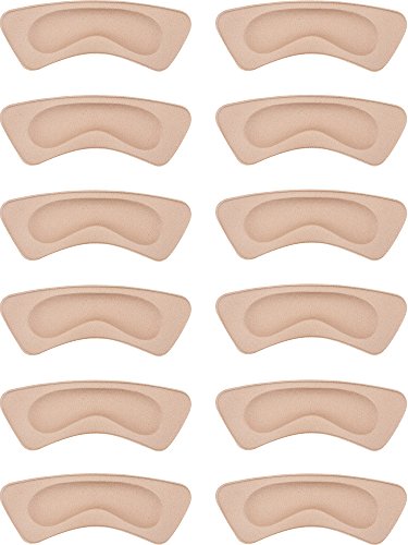 6 Pares Almohadilla de Talón Agarre de Zapatos de Tacón Plantillas Autoadhesivas de Zapato Protector de Cuidado de Pies (Caqui)