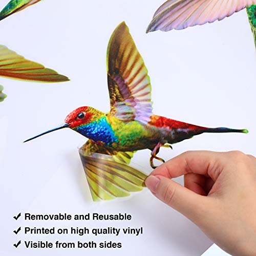6 Piezas Colibríes Se Aferra a Ventana Adhesivos de Ventana Anticolisión Calcomanías para Evitar Golpes de Pájaros en Ventana Adhesivo de Vinilo no Adhesivo de Vidrio Colibrí Pegatinas (6 Piezas)