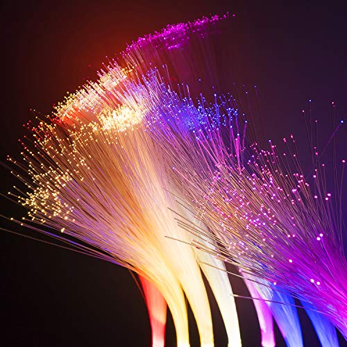6 Piezas Lámpara de Fibra Óptica LED de Cambio de Color, 7 Colores Luz de Noche Lámpara Calmante para Decoración de Mesa Salones Dormitorios Regalos y Más
