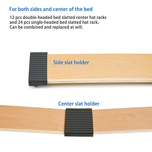 6 soportes para tapas de somier para somier (63 mm x 9 mm), 12 soportes laterales para listones de cama de plástico de repuesto, para camas individuales y dobles, accesorios de conector (negro)