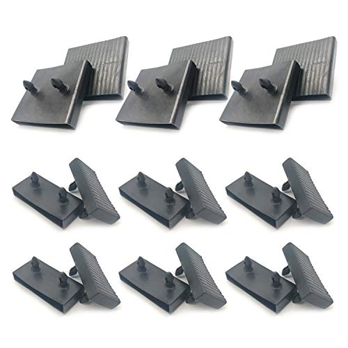 6 soportes para tapas de somier para somier (63 mm x 9 mm), 12 soportes laterales para listones de cama de plástico de repuesto, para camas individuales y dobles, accesorios de conector (negro)