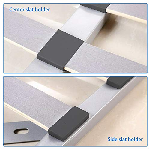 6 soportes para tapas de somier para somier (63 mm x 9 mm), 12 soportes laterales para listones de cama de plástico de repuesto, para camas individuales y dobles, accesorios de conector (negro)