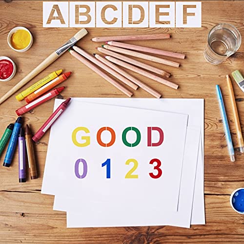 62 Piezas Plantillas Letras, Plantillas de Pintura Del Alfabeto, Reutilizables Números y Letras Pintura Stencil para Dibujo Spray Arte Manualidades (3 Pulgadas)