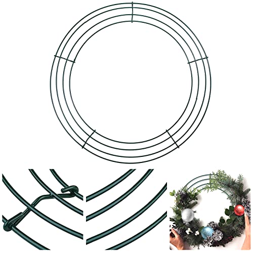 6Piezas Marcos de Corona de Metal 8 Pulgada Marco de Alambre de Corona Anillas de Guirnalda de Flores de Metal Marco de Corona de Navidad para Decoración de Año Nuevo Día de San Valentín(Verde Oscuro)