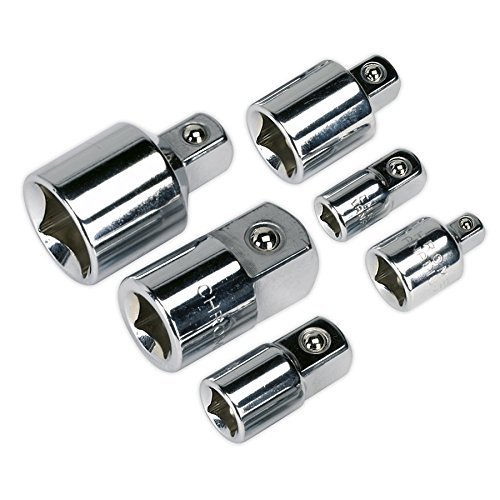 6pzs Adaptador para Llave de Carraca Juego de Adaptadores de 1/4", 3/8", 1/2" Juego de Vasos Adaptadores Impacto Adaptador de Enchufe acero al cromo vanadio premium con acabado espejo