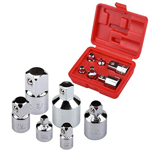 6pzs Adaptador para Llave de Carraca Juego de Adaptadores de 1/4", 3/8", 1/2" Juego de Vasos Adaptadores Impacto Adaptador de Enchufe acero al cromo vanadio premium con acabado espejo