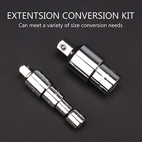 6pzs Adaptador para Llave de Carraca Juego de Adaptadores de 1/4", 3/8", 1/2" Juego de Vasos Adaptadores Impacto Adaptador de Enchufe acero al cromo vanadio premium con acabado espejo