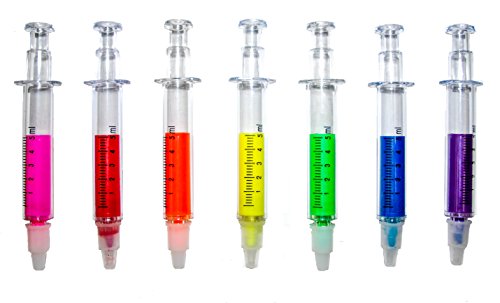 7 Marcadores en 7 colores con forma de jeringa. Lo enviamos desde su almacén Amazon más próximo