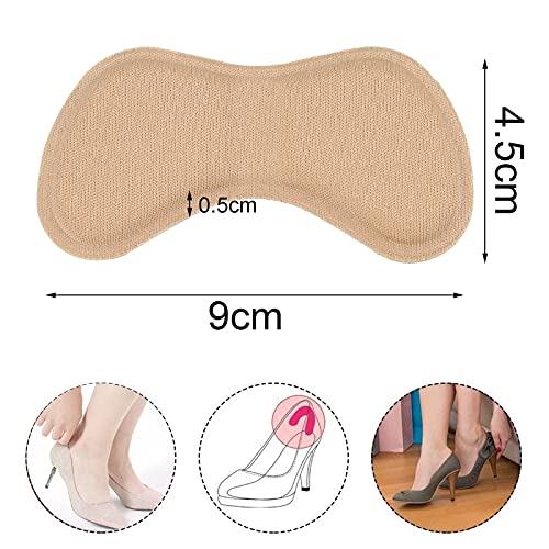 8 pares Cojines para Talón,Forros para El Talón, Plantillas de Zapatos Autoadhesivas,Protector para El Cuidado de Los Pies,Evitar Rozaduras
