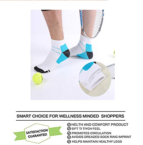 8 pares de calcetines de compresión para pies de 15 a 20 mmHg para mujeres y hombres,Fascitis al plantares,soporte de corte atlético y médico para vuelo,viajes,correr,gimnasio,enfermeras