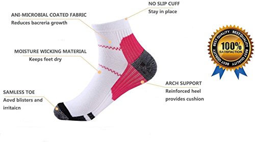 8 pares de calcetines de compresión para pies de 15 a 20 mmHg para mujeres y hombres,Fascitis al plantares,soporte de corte atlético y médico para vuelo,viajes,correr,gimnasio,enfermeras