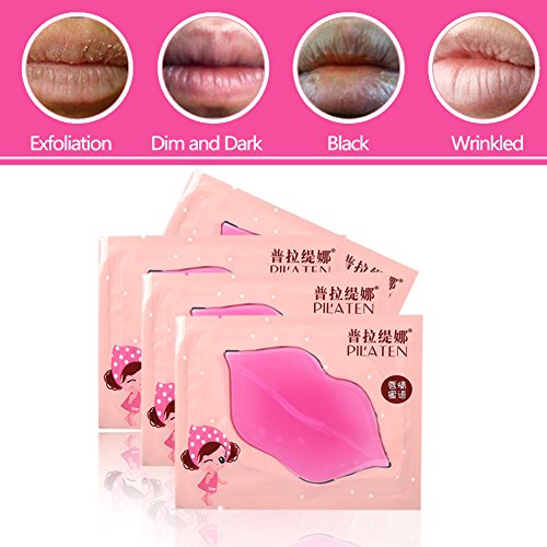 8 Piezas Máscara de Labios Mascarillas Colágenas de Labios para Reducir las Líneas de los Labios, Mejorar las Líneas de los Labios