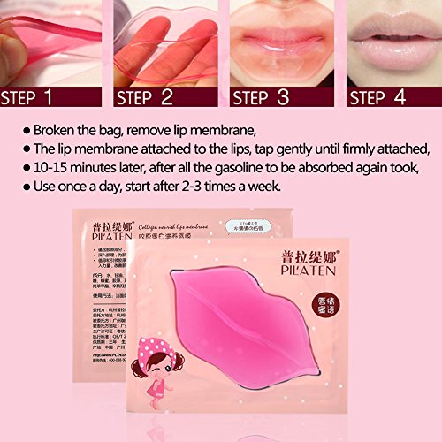 8 Piezas Máscara de Labios Mascarillas Colágenas de Labios para Reducir las Líneas de los Labios, Mejorar las Líneas de los Labios