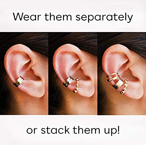 8pcs,Cartílago Clip,Cartílago sin Agujero Ear Cuff,Acero Inoxidable Manguito de la Oreja,Clips de Oreja Puño,Oreja Piercing Falsos Oreja