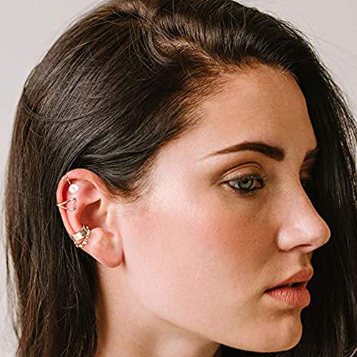 8pcs,Cartílago Clip,Cartílago sin Agujero Ear Cuff,Acero Inoxidable Manguito de la Oreja,Clips de Oreja Puño,Oreja Piercing Falsos Oreja