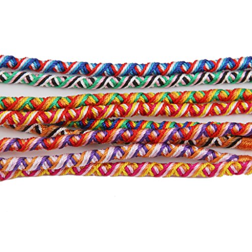 9 pulseras, pulseras de tobillo de la amistad trenzadas, estilo hippy, colores aleatorios