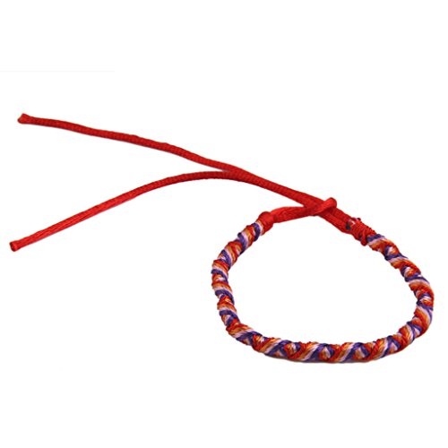 9 pulseras, pulseras de tobillo de la amistad trenzadas, estilo hippy, colores aleatorios