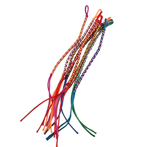 9 pulseras, pulseras de tobillo de la amistad trenzadas, estilo hippy, colores aleatorios