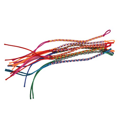 9 pulseras, pulseras de tobillo de la amistad trenzadas, estilo hippy, colores aleatorios