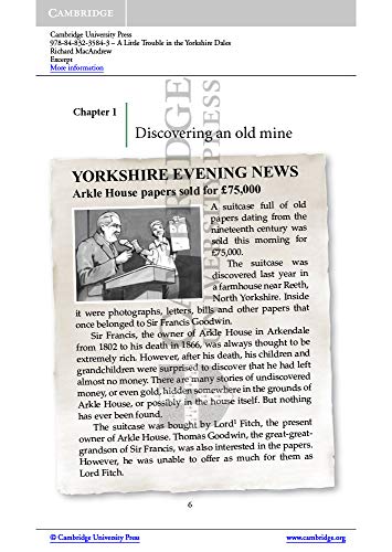 A Little Trouble in the Yorkshire Dales. Level 3 Lower Intermediate. B1. Cambridge Experience Readers. (Cambridge Experience Readers, Level 3)