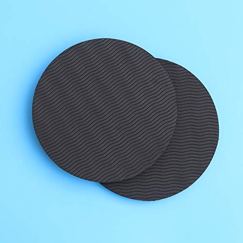 Abaodam 2 rodilleras para entrenamiento de yoga, cojín grueso y redondo de TPE para yoga, yoga, pilates, entrenamiento, almohadilla de apoyo para manos, muñecas, codos, hombros (negro)