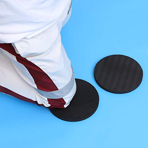 Abaodam 2 rodilleras para entrenamiento de yoga, cojín grueso y redondo de TPE para yoga, yoga, pilates, entrenamiento, almohadilla de apoyo para manos, muñecas, codos, hombros (negro)