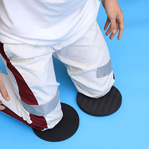 Abaodam 2 rodilleras para entrenamiento de yoga, cojín grueso y redondo de TPE para yoga, yoga, pilates, entrenamiento, almohadilla de apoyo para manos, muñecas, codos, hombros (negro)