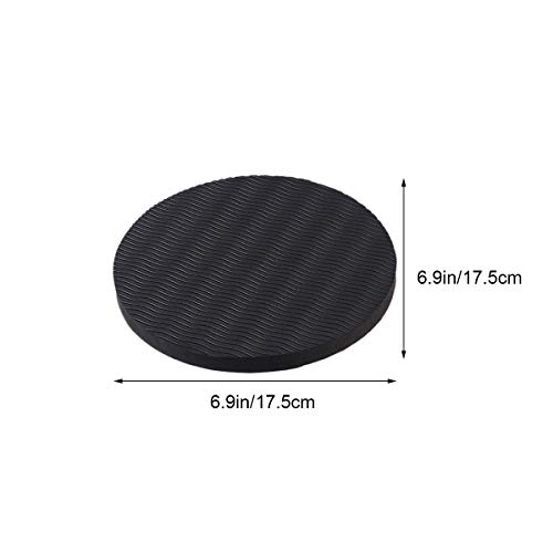 Abaodam 2 rodilleras para entrenamiento de yoga, cojín grueso y redondo de TPE para yoga, yoga, pilates, entrenamiento, almohadilla de apoyo para manos, muñecas, codos, hombros (negro)