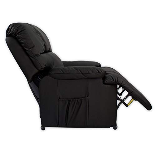 ABDC NEW Delta Shop - Sillon Masaje Relax LEVANTAPERSONAS 8 Motores + Calor Lumbar - Color Negro