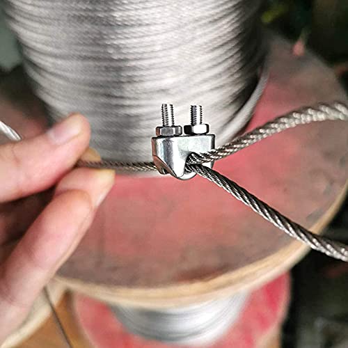 Abrazadera de Cuerda de Alambre, 12pcs M3 Abrazadera de sillín de Perno en U Sujetacables de Acero Inoxidable para Cable Alambre Diámetro 3MM Sujeción