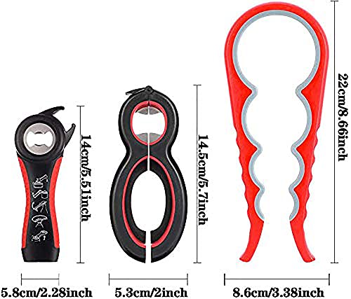 Abridor de Tarros,2 PCS Abridor de Frascos y Abrebotellas Multifunción Abridor de Botellas Giratoria para Manos Débiles Abrelatas Personas Mayores Artritis Abuelos Regalos 4 en 1 + 5 en 1