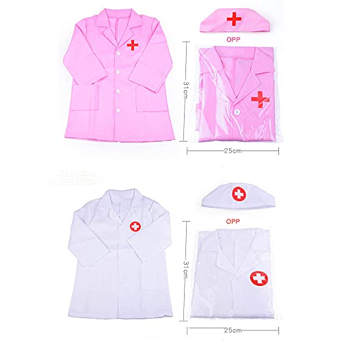 Abrigo de médico para niños, abrigo de laboratorio + gorra, abrigo de médico infantil, bata de laboratorio, bata de médico, bata de laboratorio, juego de rol, juego de médico accesorios