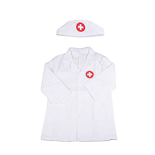 Abrigo de médico para niños, abrigo de laboratorio + gorra, abrigo de médico infantil, bata de laboratorio, bata de médico, bata de laboratorio, juego de rol, juego de médico accesorios