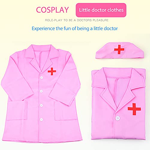 Abrigo de médico para niños, abrigo de laboratorio + gorra, abrigo de médico infantil, bata de laboratorio, bata de médico, bata de laboratorio, juego de rol, juego de médico accesorios
