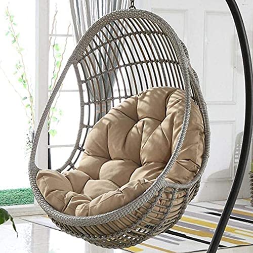 ABTSICA Jardín Terraza Sillón Columpio De Ratán Mimbre Huevo Silla Colgante Hamaca Silla Colgante Cojín Cojín De Gran Tamaño Interior Exterior 90 * 120Cm (Silla No Incluida),C