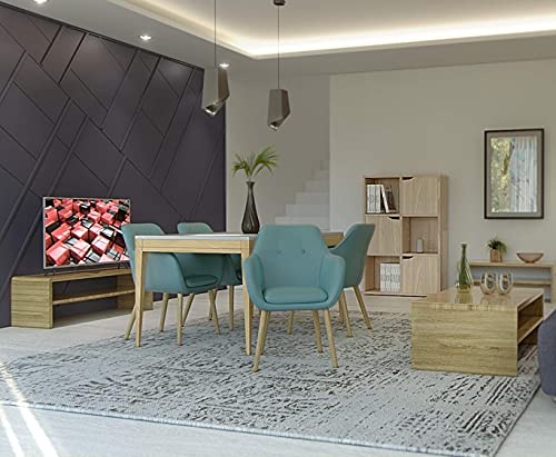 AC Design Furniture 0000061257 1 Sillas de Comedor, Tela, Gasolina Ligera, 59 x 57 x 83 cm