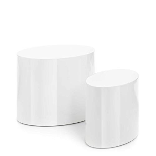 AC Design Furniture Mesas de 2 Nidos Rico Set de 2, Blanco, 48 x 40 x 32,5 cm