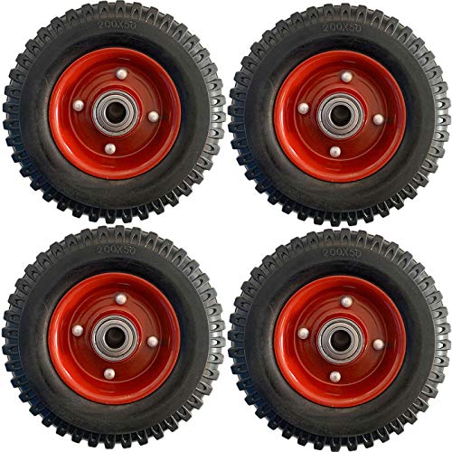 Acan Pack de 4 Ruedas de Maciza Goma 20 cm