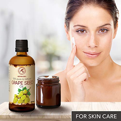 Aceite de Semilla de Uva - 100ml - Vitis Vinifera - Prensado en Frío - Aceite Vegetal - Aceite Base - Aceite Portador - Aceite para la Piel - Cuidado del Cabello