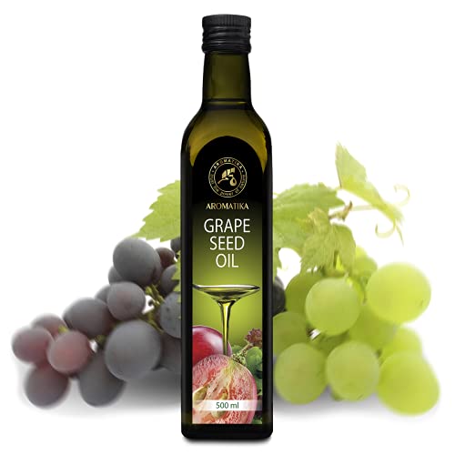 Aceite de Semilla de Uva 500ml - Aceite de Pepita de Uva para Cocinar y Hornear - Vegano - Aceite para Ensaladas - Aceite Culinarios - Ideal para Consumo, Freír y Aderezos de Ensaladas